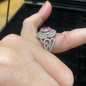 Jtv ring rose gold with crystals